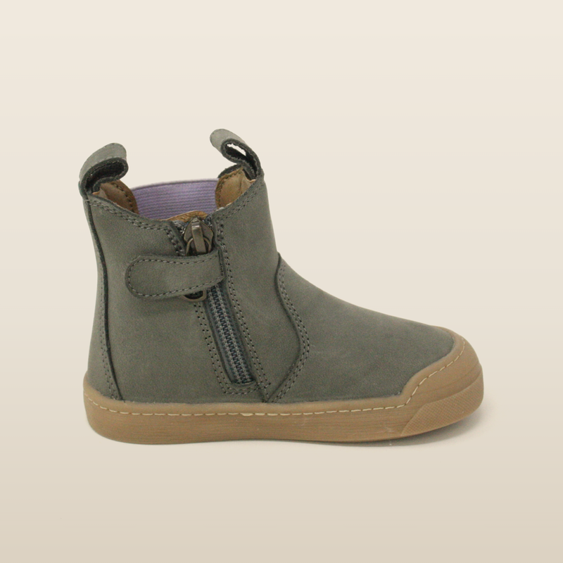 Sage Janne boot, inner side showing the zipper