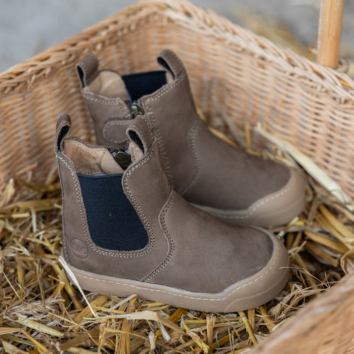Detail of the brown Winter Janne Bootie in wear